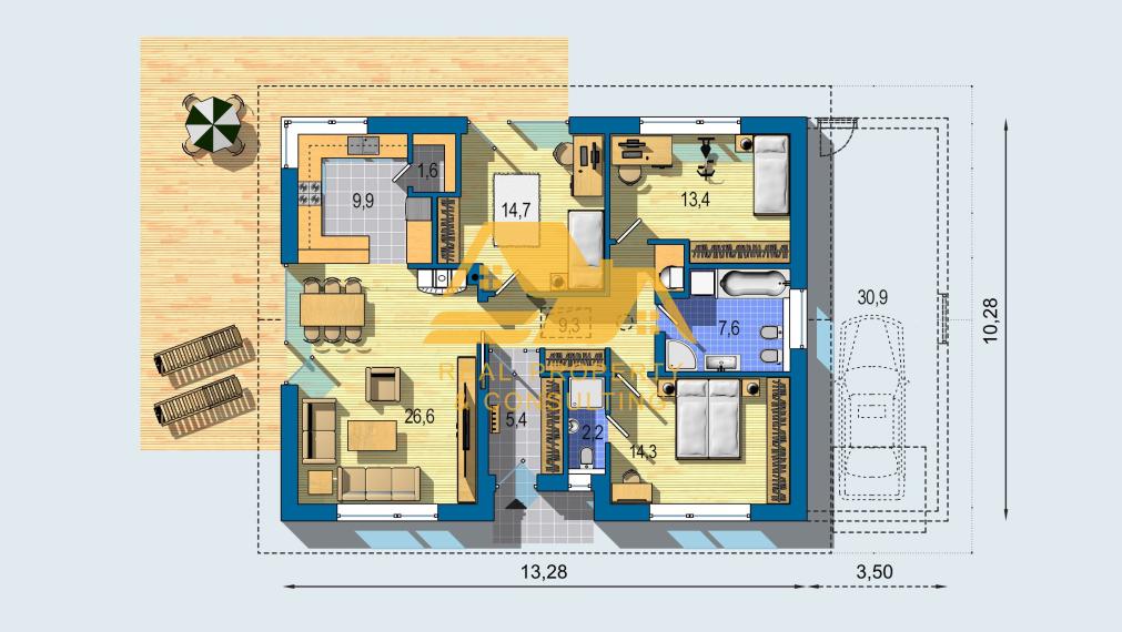 Predám novostavbu rodinného domu s garážou v Nových Zámkoch