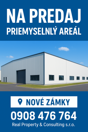 Predám veľký priemyselný areál s halami v Nových Zámkoch