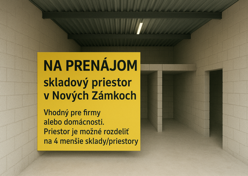 Prenajmem skladové priestory v Nových Zámkoch